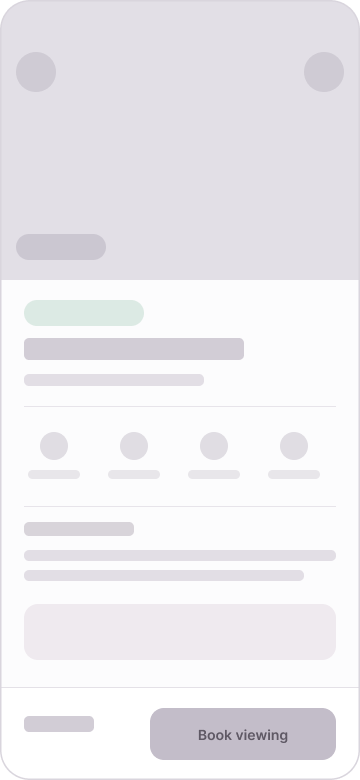 Listing detail wireframe