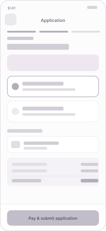 Application wireframe