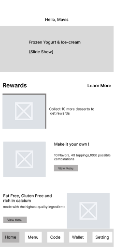 Home wireframe